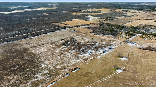 bird's eye view featuring a rural view