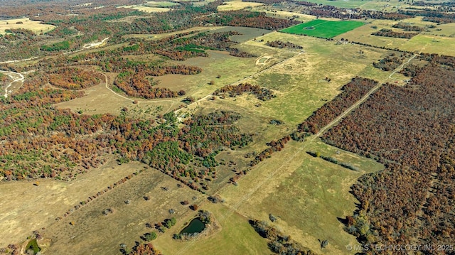 drone / aerial view with a rural view