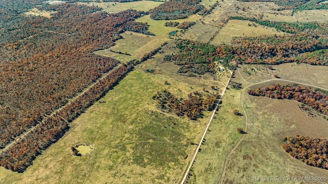 aerial view with a rural view