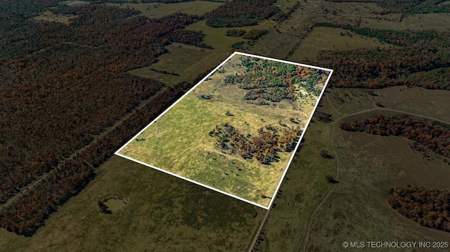 bird's eye view with a rural view