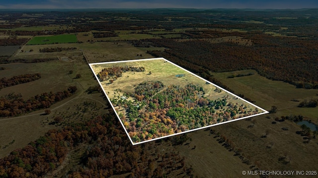 bird's eye view featuring a rural view