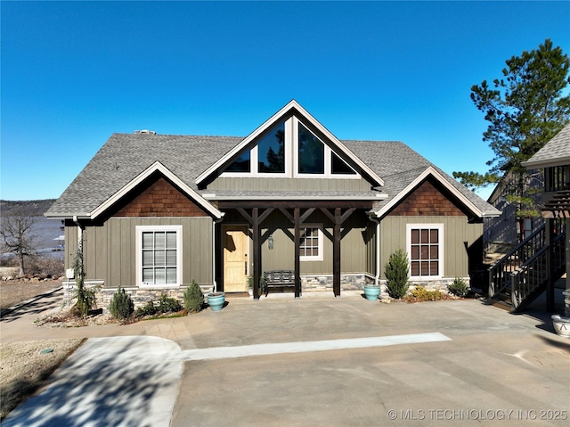 craftsman inspired home with covered porch