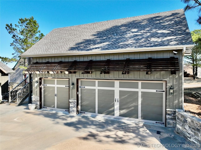 view of garage