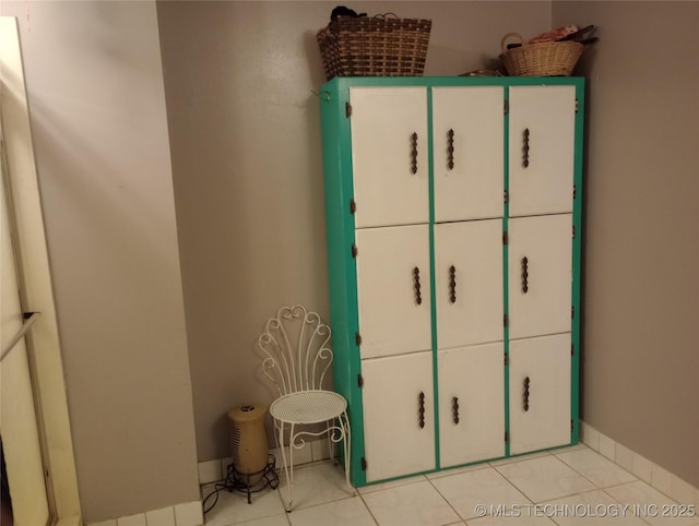 interior space featuring light tile patterned floors