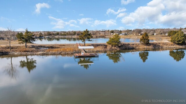 view of water feature featuring a boat dock