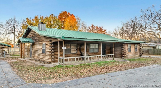 cabin with a porch