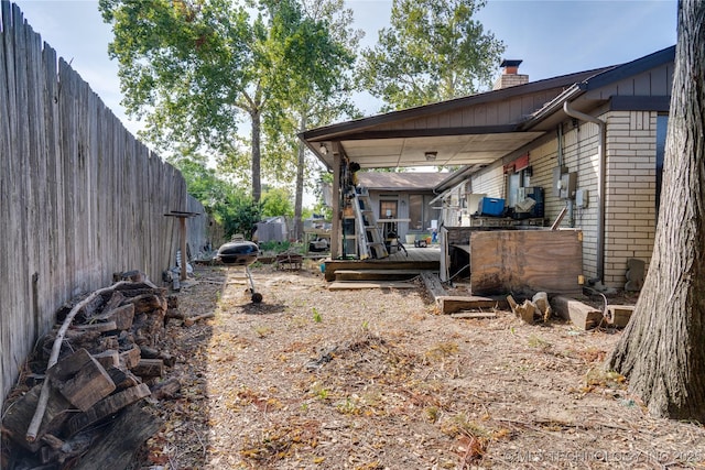 view of yard with a deck