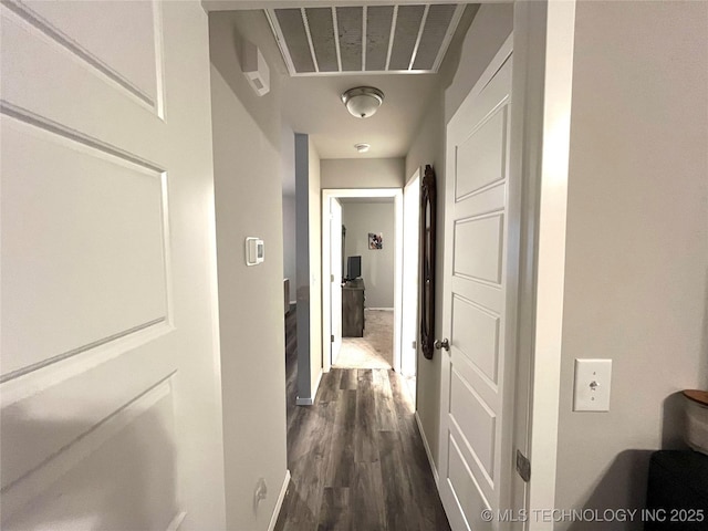 hall featuring dark hardwood / wood-style floors