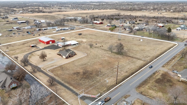 bird's eye view featuring a rural view