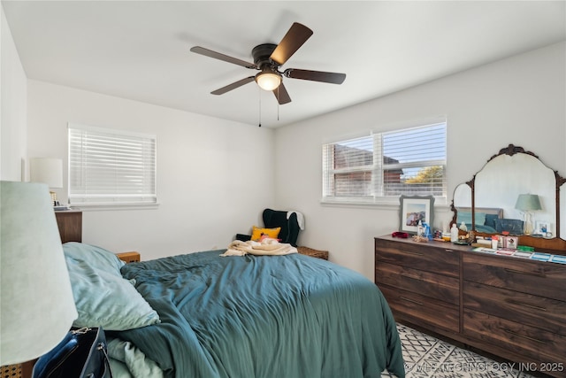 bedroom with ceiling fan