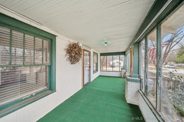 view of unfurnished sunroom