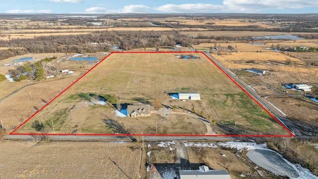 bird's eye view featuring a rural view