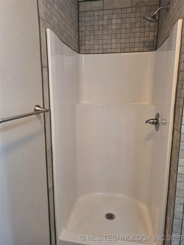 bathroom featuring walk in shower