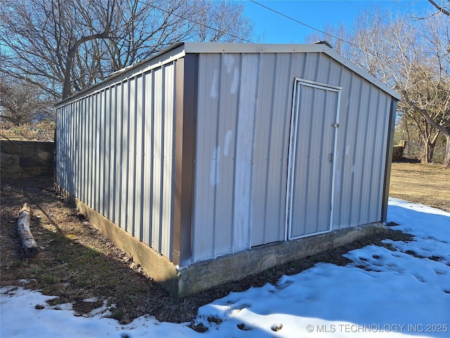 view of snow covered structure