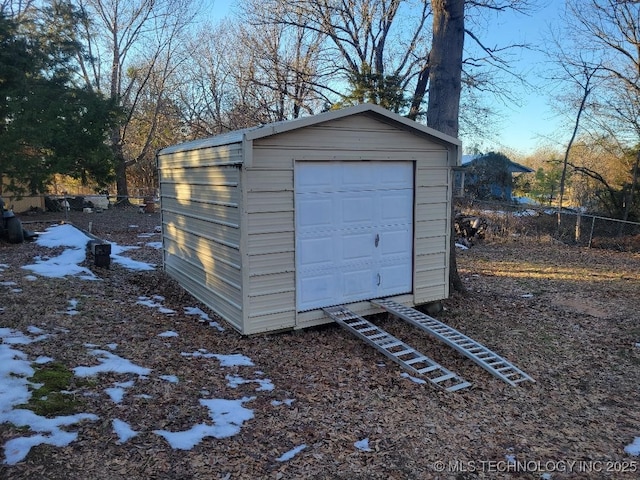 view of garage