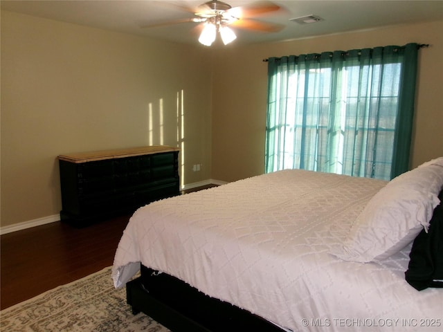 10500 W 123rd Rd, Oktaha, OK 74450 - bedroom with hardwood / wood-style flooring and ceiling fan