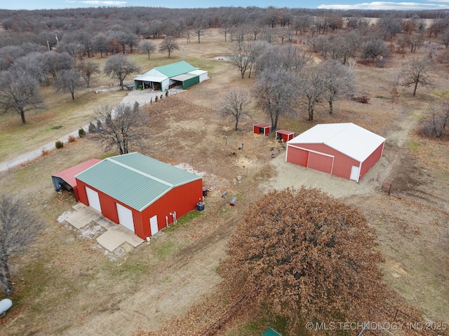 aerial view with a rural view