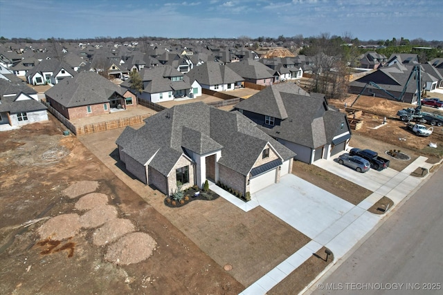 aerial view featuring a residential view