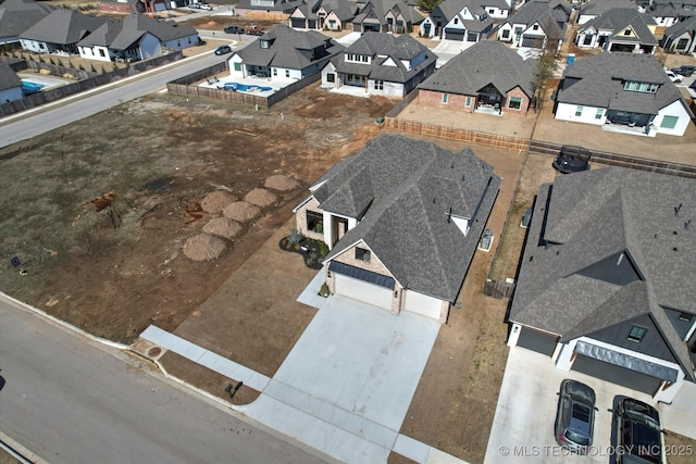 drone / aerial view with a residential view