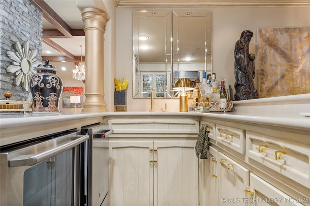 pantry featuring wine cooler