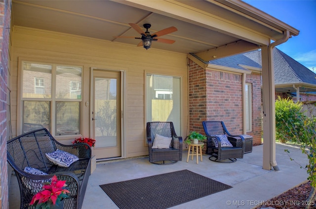 view of patio / terrace with ceiling fan