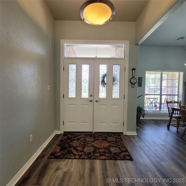 foyer featuring dark hardwood / wood-style flooring and a healthy amount of sunlight