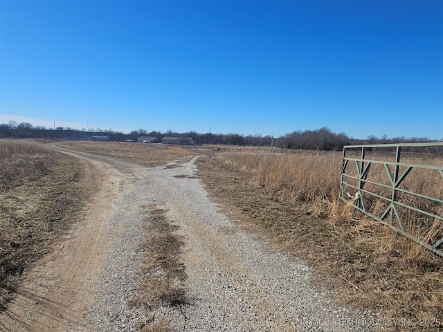 view of road with a rural view