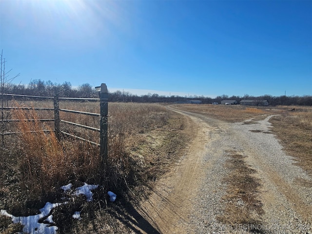 view of road featuring a rural view