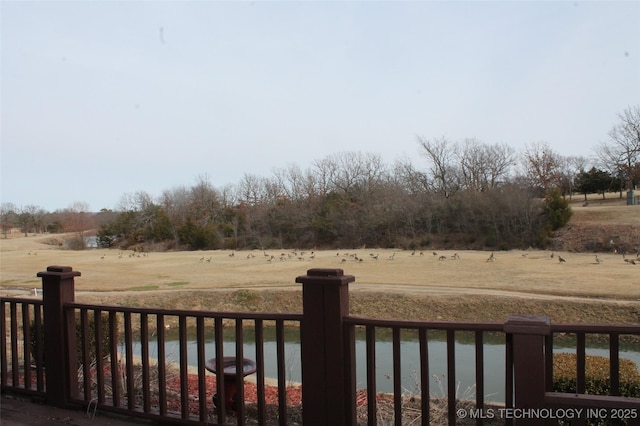 view of yard with a water view