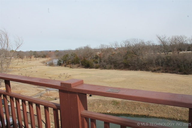 view of yard with a rural view