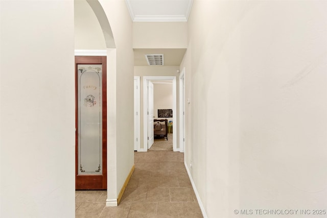 hall with crown molding