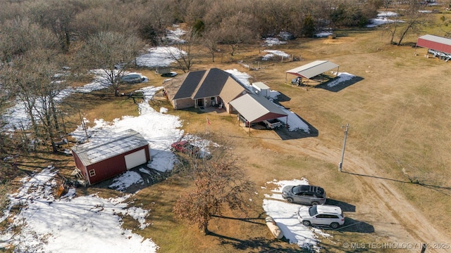 view of snowy aerial view