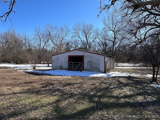 view of snow covered structure