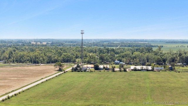bird's eye view featuring a rural view