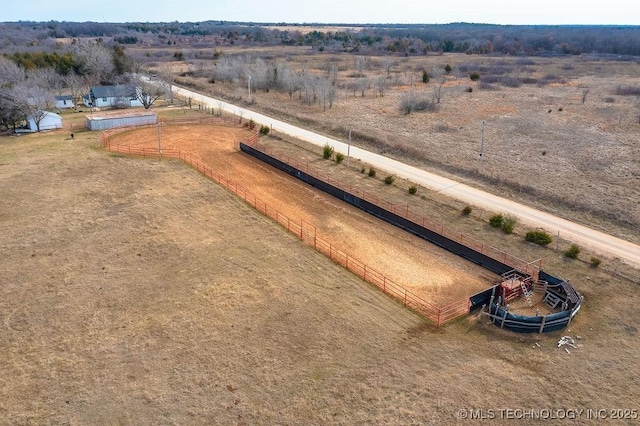 drone / aerial view with a rural view