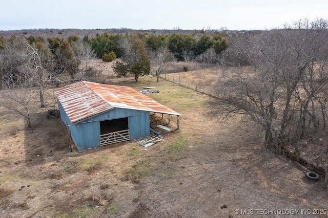 aerial view featuring a rural view