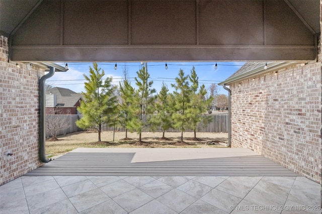 view of patio with a fenced backyard