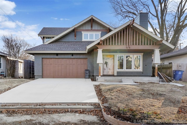 view of front of house with a garage