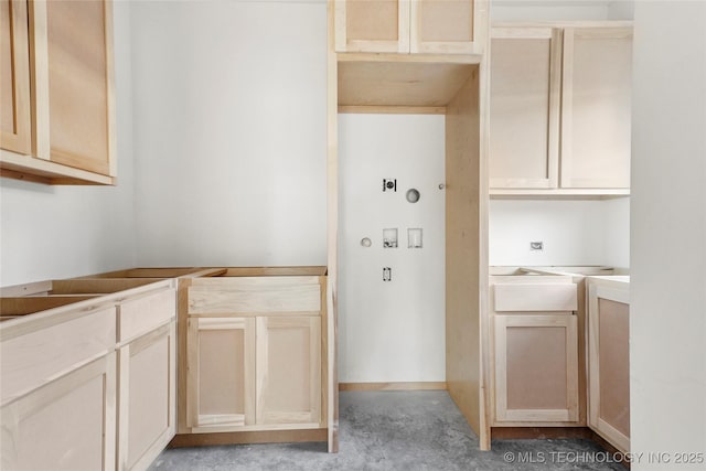 kitchen featuring light brown cabinetry