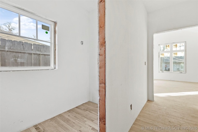 interior space with light hardwood / wood-style floors