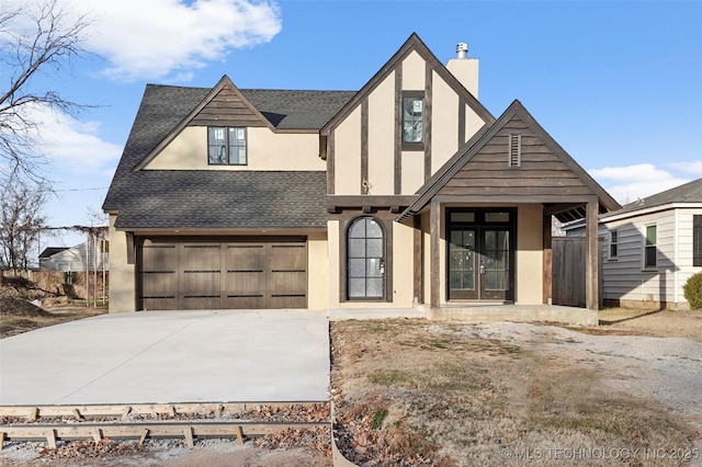 view of front of house with a garage