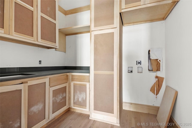 kitchen with light hardwood / wood-style flooring