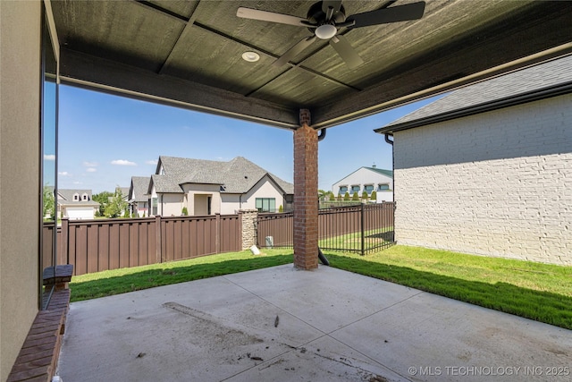 view of patio / terrace featuring ceiling fan