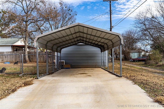 view of car parking featuring a carport