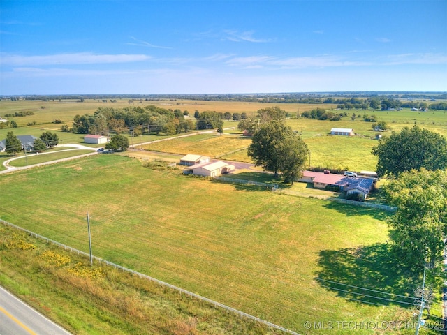 drone / aerial view with a rural view