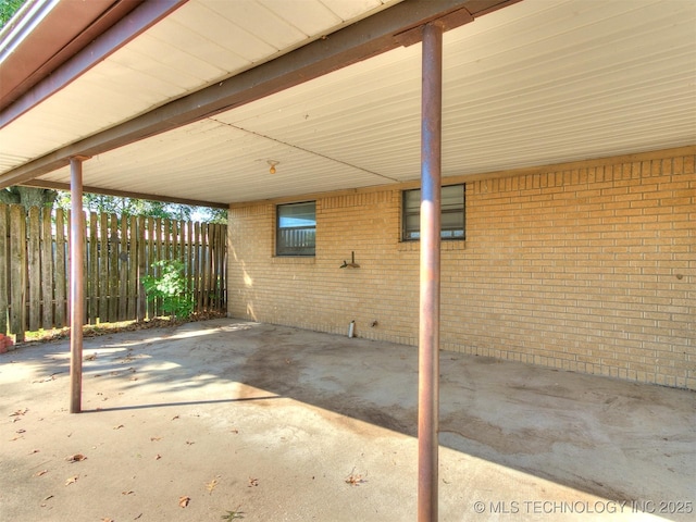 view of patio / terrace with a carport