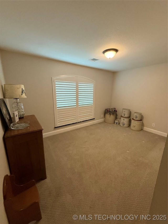 unfurnished room with carpet floors