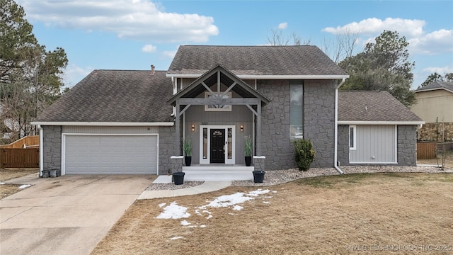 view of front of home with a garage