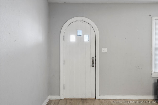 foyer featuring light hardwood / wood-style floors