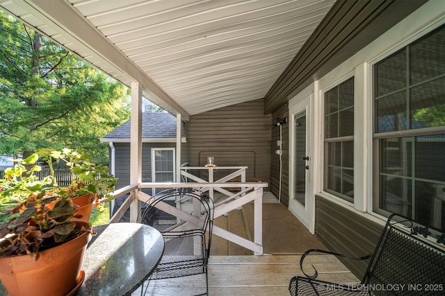 balcony featuring a porch